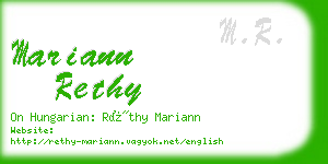 mariann rethy business card